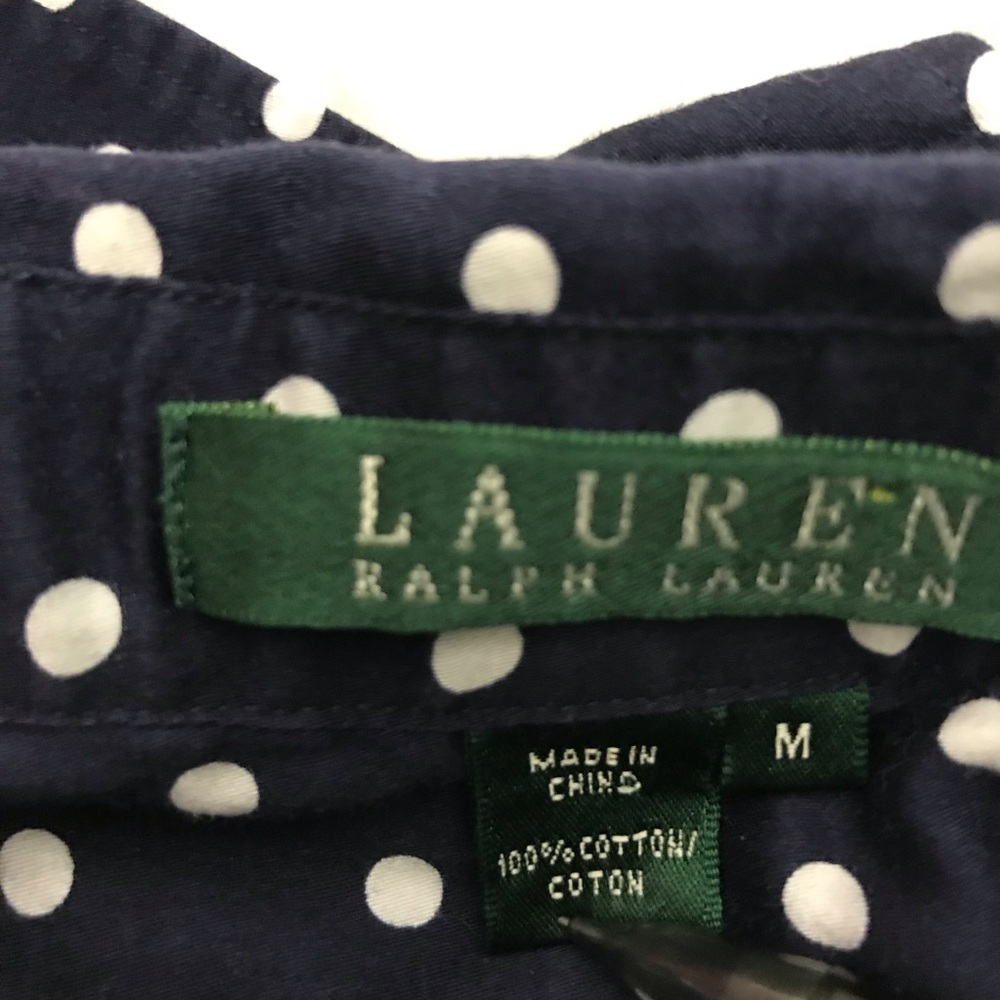 ❌SOLD❌Lauren Ralph Lauren Navy Blue Polka Dotted - Picture 4 of 4